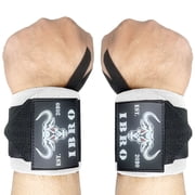 Weightlifting Wrist Wraps 18" or 24" for Weight Lifting 18 Inch Blackwhite