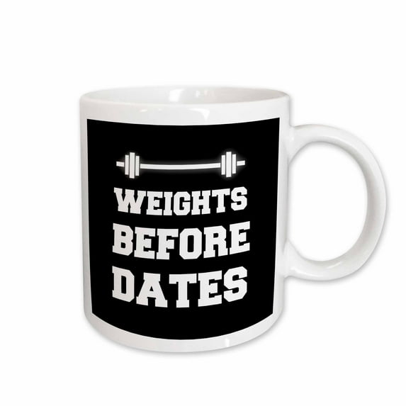 3drose, Weights Before Dates on Black Background, 15oz Mug