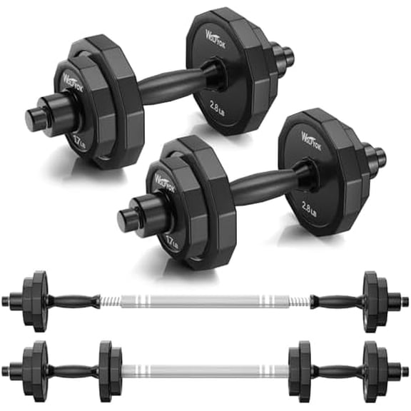 Weights Dumbbells Set, Adjustable Dumbbell Sets 22Lbs 44Lbs 66Lbs 88Lbs with Solid Steel, Barbell Free Weight Set with Connector Workout Home Gym Equipment for Men Women Strength Training Shaping