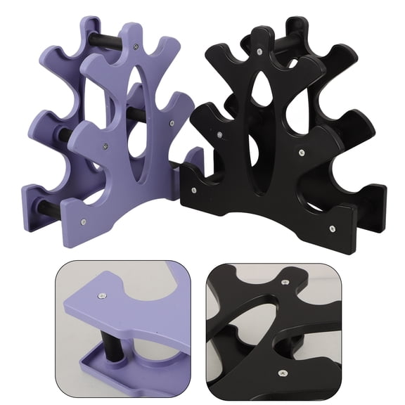 Beaupretty Weight Storage Rack Dumbbell Holder Abs Black 2Pcs