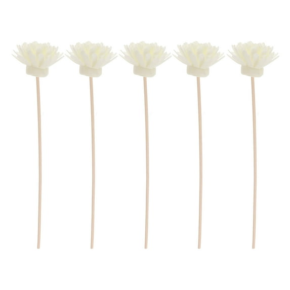 Weijiyouyu 5 Set Small Chrysanthemum Scented Cane Rattan Reed Sticks Natural Fragrance Straight Reed Diffuser Oil Diffuser Replacement Aroma Diffuser Sticks White