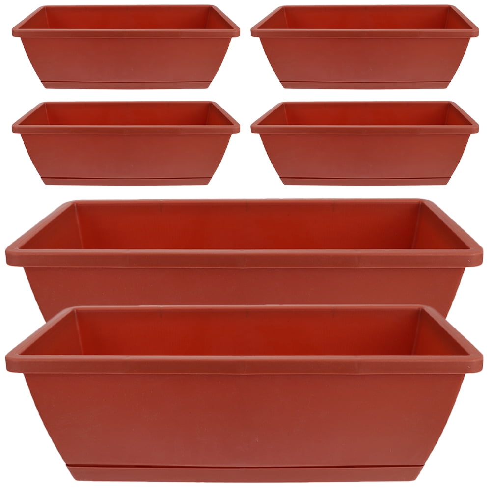 Weijiyouyu 6pcs Plastic Flower Pot Garden Planter Basket Home Balcony Large Plant Flowerpot