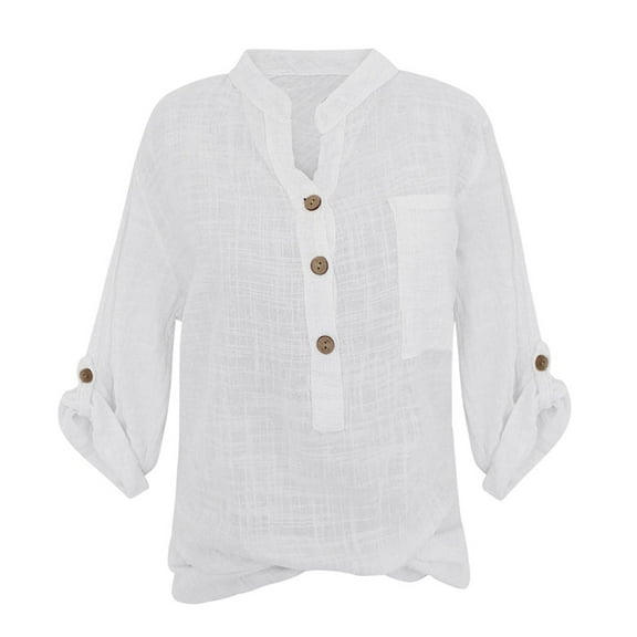 Weikingp 3/4 Length Sleeve Womens Tops Oversized Tshirts For Women Polyester Shirts For Women Plus Size Tops For Women Plus Size Tops For Women White S