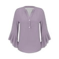 thumbnail image 1 of Weikingp 3 Quarter Sleeve Tops For Women Tunic Tee Plus Size Tops For Women 3/4 Length Sleeve Womens Tops Dressy Tee Shirts For Women Purple 3XL, 1 of 5
