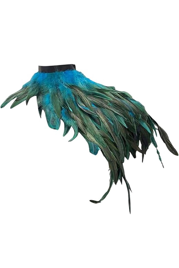 Accessories Cape For Women Feather Shawl For Women Feather Cape Feather Collar Feather Shawl Blue One Size