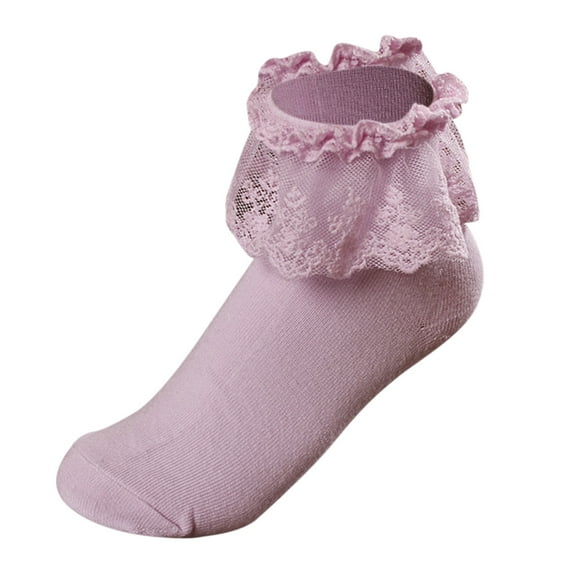 Weikingp Ankle Socks for Women No Show Socks Womens 1 Pair Women Ankle Socks Lace Ruffle Frilly Comfortable Cute Cotton Socks Ladies Girl Lace Socks Socks for Women Purple One Size
