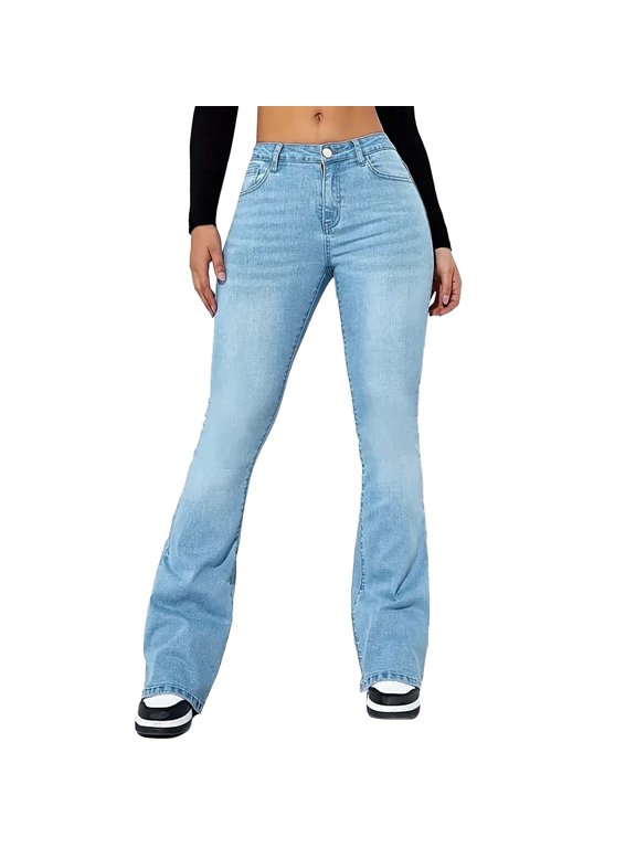 Baggy Jeans For Women,Tummy Control Jeans Wash Jeans Women Denim Pants Sidefeel Jeans For Women Straight Leg Jeans For Women Loose Fit Jeans For Women Blue L