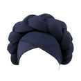 thumbnail image 1 of Weikingp Bandanas for Women Boho Braided Turban Hat African Turbans for Women Headwraps for Black Women Braid Silky Turban Hats Head Scarf Headbands for Women Hair Ties () Navy, 1 of 4