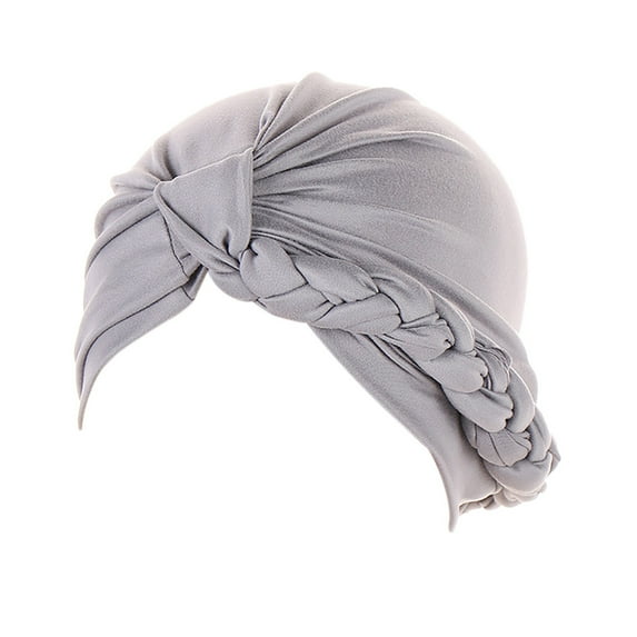 Weikingp Bandanas for Women Head Hat Cap Ethnic Bohemian Cover Wrap Turban Ladies Multicolor Side Braid Hijab Hat Solid Color Baotou Muslim Hat Head Scarf Headbands for Women Hair Ties (Clearance)