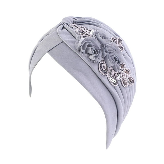 Weikingp Clearance! Headbands for Women, Women Head Scarf Hat Cap Hair Scarf Turban Head Wrap Turban Hats Headwear, Bandanas for Women, Bandanas for Men Grey