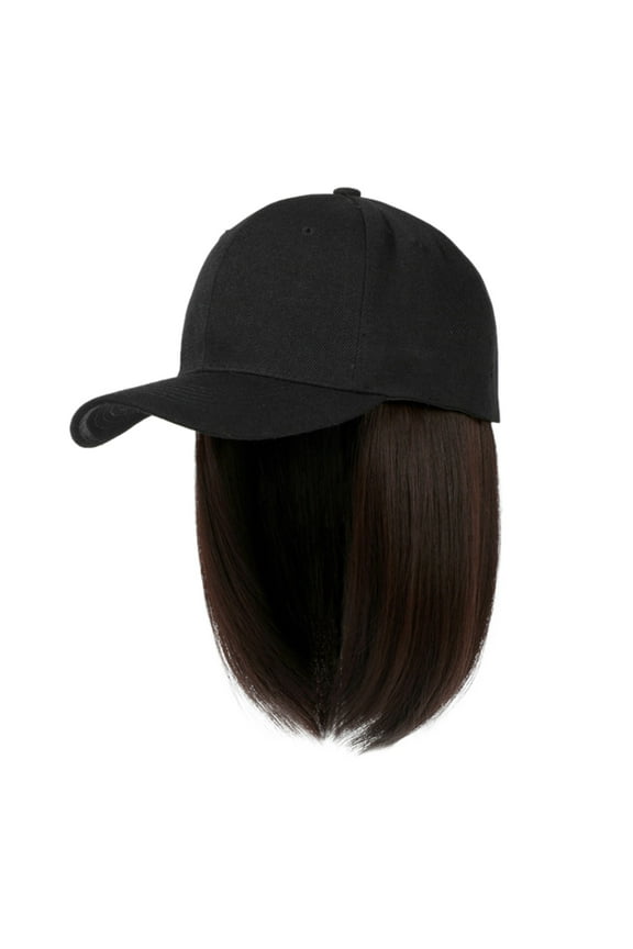 Baseball Cap Baseball Cap With Hair Extensions Straight Short Bob Hairstyle Adjustable Removable Wig Hat for Woman Girl Ash Blonde Mix Bleach Blonde Womens Baseball Caps Sun Hat ()