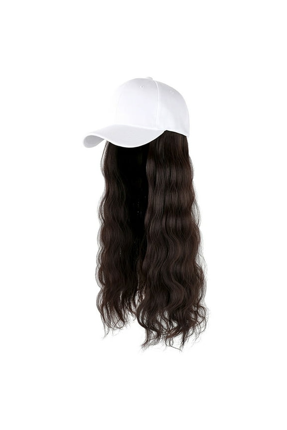 Baseball Cap Womens Hiking Hat Long Hair Wig Hat Attached Adjustable Curly Cap Hair Hairstyle wig Visor Hats for Women Multi-color One Size Clearance!