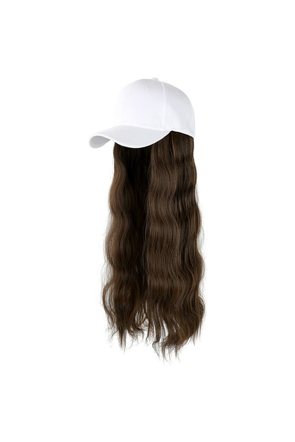 Baseball Cap Womens Hiking Hat Long Hair Wig Hat Attached Adjustable Curly Cap Hair Hairstyle wig Visor Hats for Women Multi-color One Size Clearance！