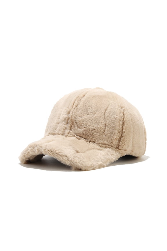Baseball Hat,Warm Winter Plush Baseball Cap Women Men Plush Teddy Wool Faux Lambswool Baseball Cap Fuzzy Bucket Hats for Woman Winter Hats for Women Khaki