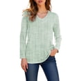thumbnail image 1 of Weikingp Basic Long Sleeve Shirts For Women Thin Long Sleeve Shirts Women Plain V Neck T Shirts Women Womens Long Sleeve Tops Summer Top Women Green M, 1 of 5