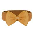 thumbnail image 1 of Weikingp Belts for Women Ladies Elastic Stretch Chiffon Bow Belt Accessories Versatile Decorative Skirts Cloth Waistbands Western Belts for Woman Womens Belt (Clearance) Brown Polyester, 1 of 7