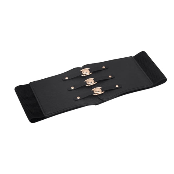 Weikingp Belts for Women Women Corset Belt Wide Leather Waist Belt for Daily Punk Dresses Chest Elastic Waistband Western Belts for Woman Womens Belt () Black PU