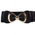 thumbnail image 1 of Weikingp Belts for Women Women Fashion Bowknot Buckle Waistband Wide Elastic Stretch Waist Belt Bk Western Belts for Woman Womens Belt () Black, 1 of 2