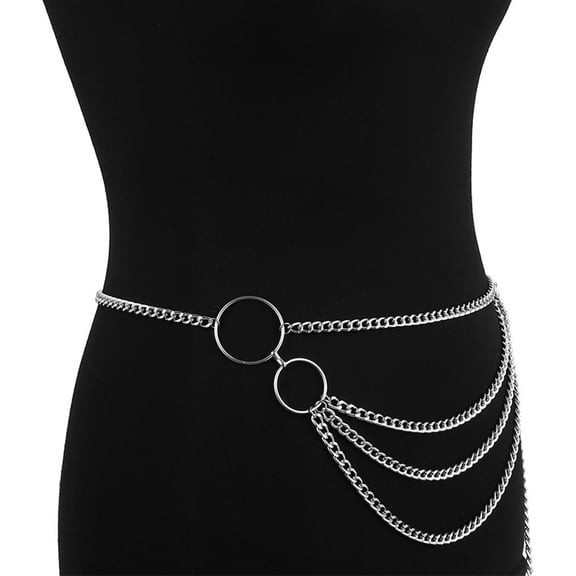 Weikingp Belts for Women Women'S Waistband Chain Decorative Belt Body Long Tassel Waist Chain Belt Western Belts for Woman Womens Belt () Silver Polyester