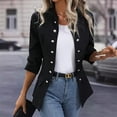 thumbnail image 1 of Weikingp Blazers for Women,Women'S Business Casual Buttons Pockets Open Front Suit Cardigan Womens Blazer Tops for Women Trendy Clearance Black L, 1 of 8