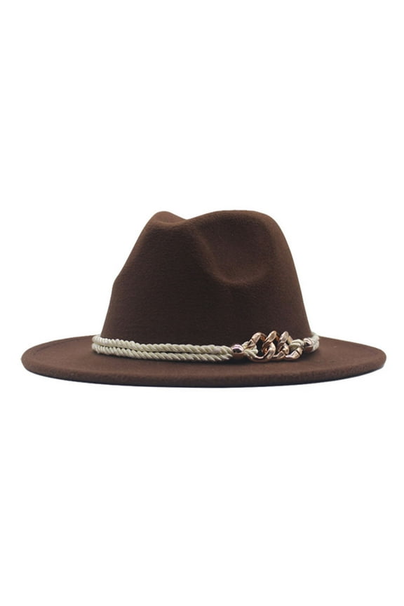 Boonie Hats for Women Beach Hat Hat Fedora Classic Wide Belt Floppy Wool Womens Hat Panama Buckle Caps Summer Hats for Women Brown One Size Clearance！