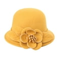 thumbnail image 1 of Weikingp Bucket Hat Sun Hat Women's Autumn and Winter Round Top Casual Fisherman's Basin Cap Small Bowler Hat Boonie Hats for Women Yellow M Clearance！, 1 of 3
