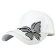 thumbnail image 1 of Weikingp Clearance! Baseball Cap, Spring And Summer New Baseball Cap Women's Rhinestone Mercerized Cotton Butterfly Sunshade Hat Outdoor Casual Hat, Womens Baseball Caps, Sun Hats for Women White, 1 of 4
