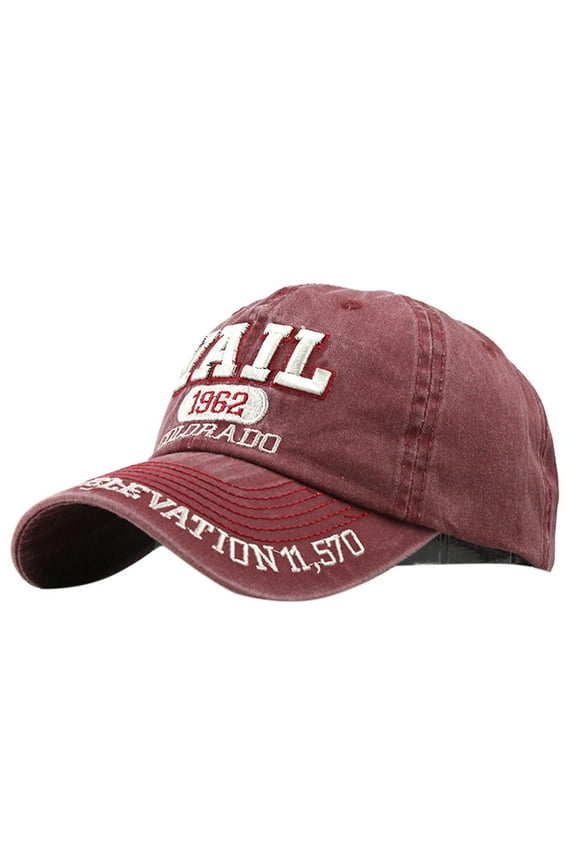 Baseball Cap, Unisex Topee Baseball Denim Embroidered Fashion Hat Casual Letter Cotton Cap Baseball Caps, Womens Baseball Caps, Sun Hats for Women Red