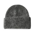 thumbnail image 1 of Weikingp Clearance! Beanies Hats Men, Knitted Hat Womens Candy Color Versatile Fashion Hat Women's Autumn And Winter Solid Warm Hat Rabbit Suede Hat, Beanie for Women, Baby Beanie Grey, 1 of 4