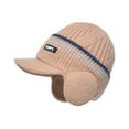 thumbnail image 1 of Weikingp Baseball Cap Men Winter Hat Fleece Lined Cuff Knit Hats With Visor Warm Earflaps Ski Cap Womens Baseball Caps Sun Hat (Clearance) Khaki polyester, 1 of 4