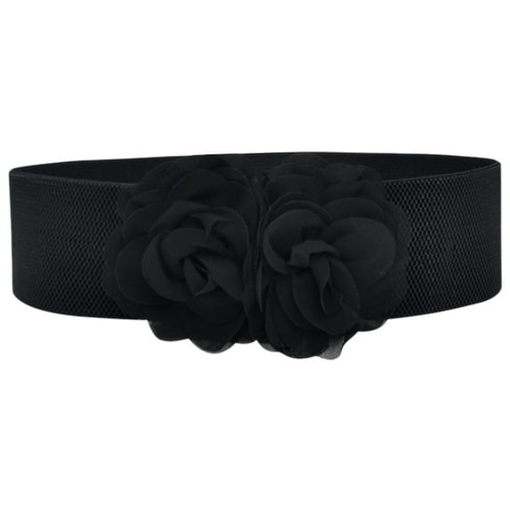 Weikingp Belts for Women, Women Stretchy Belt for Dresses Vintage Elastic Wide Waist Belt, Womens Belt, Western Belts for Woman Black