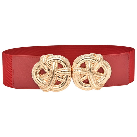 Weikingp Belts for Women, Women Stretchy Belt for Dresses Vintage Elastic Wide Waist Belt, Womens Belt, Western Belts for Woman Red