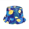 thumbnail image 1 of Weikingp Bucket Hats for Men, European And American Women Lemon Pattern Double Sided Fisherman's Hat Printed Spring/Summer Sun Basin Hat Male foreign Trade, Bucket Hats for Woman, Navy, 1 of 2