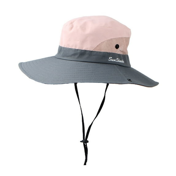 Weikingp Clearance! Bucket Hats for Men, Hats Foldable Womens Ponytail Sun Cap Wide Hole Hat Mesh Baseball Caps, Bucket Hats for Woman, Sun Hats for Women, Sun Hats for Men Pink