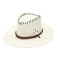 thumbnail image 1 of Weikingp Clearance! Cowboy Hat, Adult Casual Plaid Summer Western Fashion Cowboy Sun Hat Wide Brim Travel Sun Cap, Cowgirl Hat, Cowboy Hats for Women, Cowboy Hat Men White, 1 of 2
