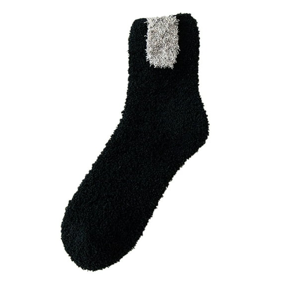 Weikingp Clearance! Crew Socks for Women, Thermal Socks for Womens Coral Fleece Socks Stripe Socks Colorful Lightweight Athletic Socks Casual Socks Winter Socks, White Crew Socks Men, Black