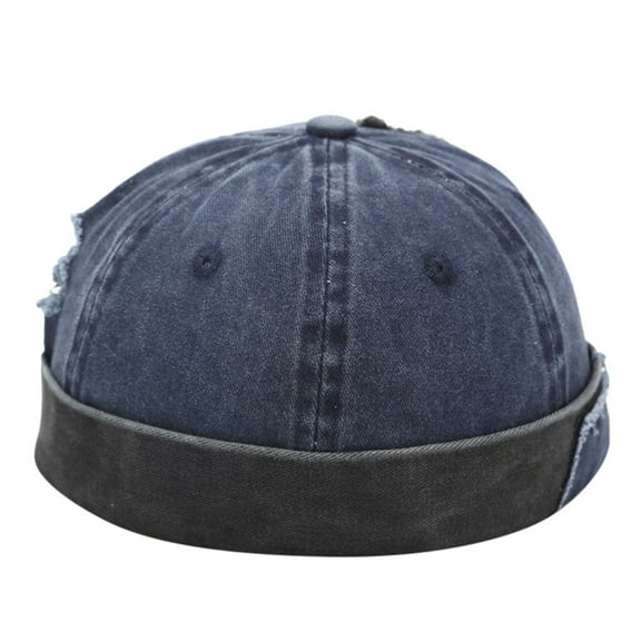Weikingp Clearance! Hats for Women, Men Women Hat Cap Casual Sailor Mechanic Brimless Washed Hole Hat, Navy