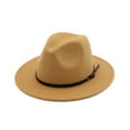 thumbnail image 1 of Weikingp Clearance! Hats for Women, Women's Wool Outback Hat Panama Hat Wide Brim Women Belt Buckle Fedora Hat, F, 1 of 2