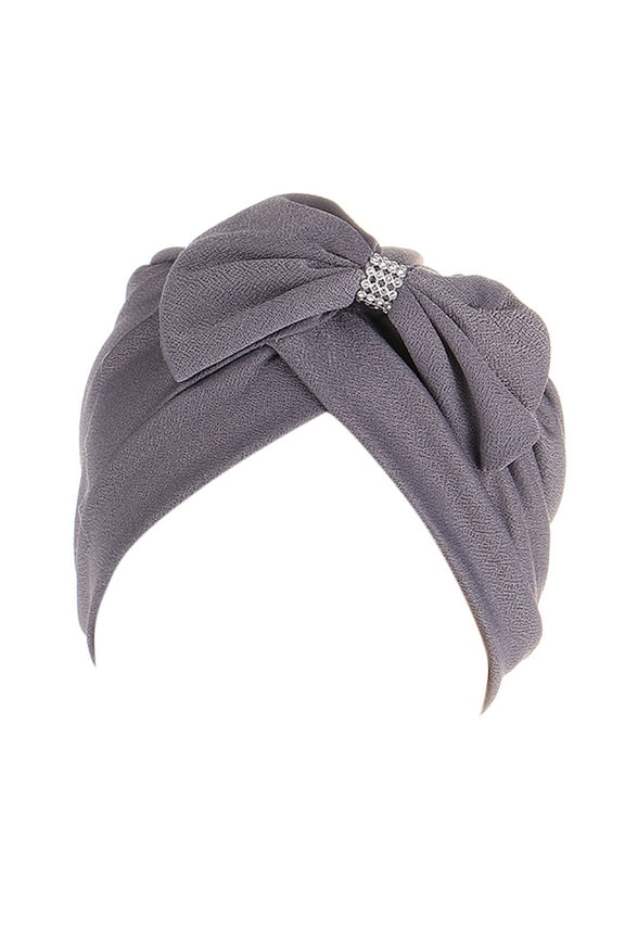 Headbands for Women, Braid Head Turban Bowknot Turban Ethnic Wrap Cover Cap Headwear Hair Hat Cap Heardband, Bandanas for Women, Bandanas for Men Grey