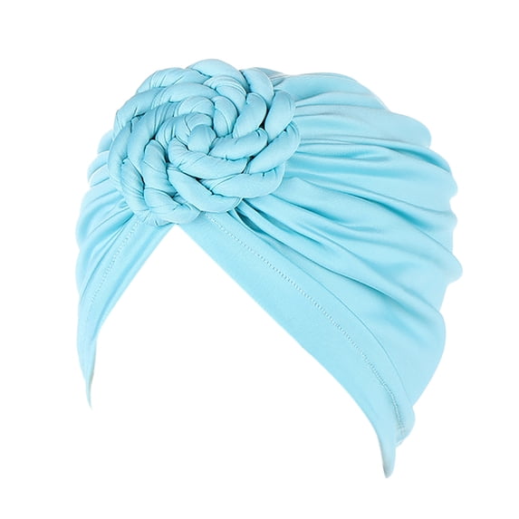 Weikingp Clearance! Headbands for Women, Turban Ethnic Cap Turban Headwear Cover Wrap Hat Hair Cap Braids Flower Head Cancer Heardband, Bandanas for Women, Bandanas for Men Sky Blue