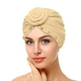thumbnail image 1 of Weikingp Headbands for Women, Womens Fashion Elastic Solid Color Comfortable Cap Beaded Large Cap for Women, Bandanas for Women, Bandanas for Men Beige, 1 of 4