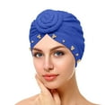 thumbnail image 1 of Weikingp Headbands for Women, Womens Fashion Elastic Solid Color Comfortable Cap Beaded Large Cap for Women, Bandanas for Women, Bandanas for Men Blue, 1 of 5