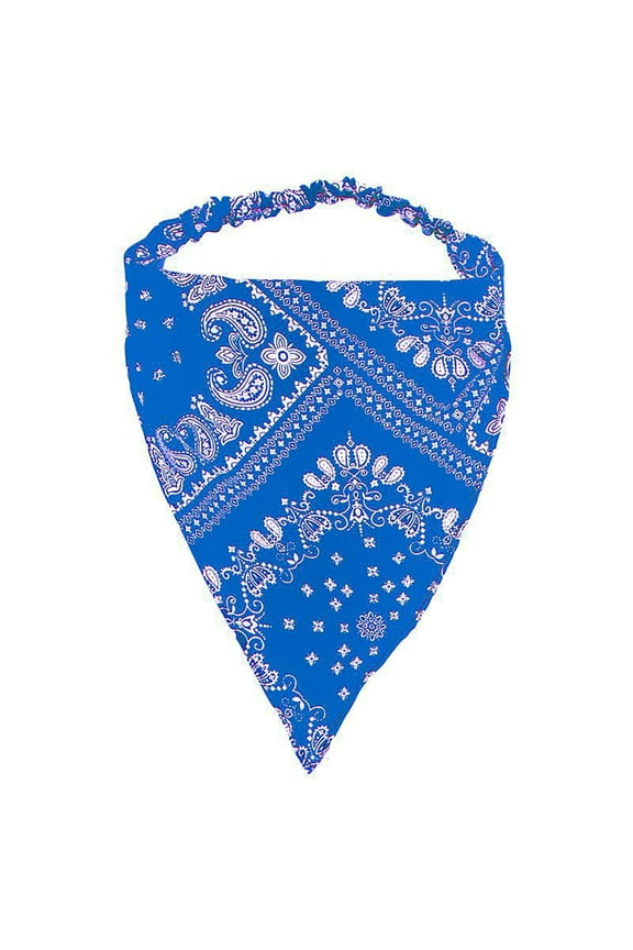 Headbands for Women, Elastic Hair Kerchief Vintage Triangle Boho Head Scarf Head Wrap, Bandanas for Women, Bandanas for Men Blue