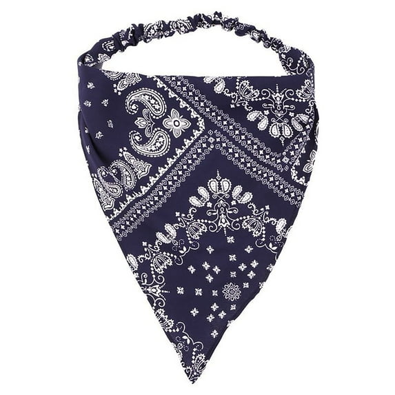 Weikingp Headbands for Women, Elastic Hair Kerchief Vintage Triangle Boho Head Scarf Head Wrap, Bandanas for Women, Bandanas for Men Navy
