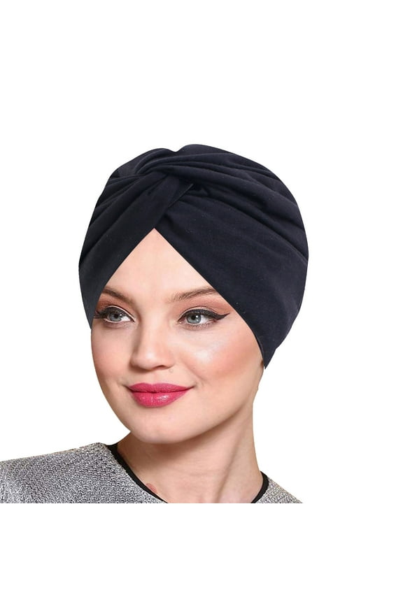 Clearance! Knitted Bucket Hat, Womens Solid Color Imitation Silk Double Layer Sleeping Hat Twisted Hat Headband Hat Beauty Makeup Home Hat for Women, Black