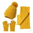 thumbnail image 1 of Weikingp Clearance! Scarf, Hat, Glove Set, Women&Men Autumn Winter Warm Cute Wool Hat Scarf Gloves Slouchy Three Winter Snow Knit Cap Screen Mittens Scarves Sets, Scarf for Women, Yellow, 1 of 6
