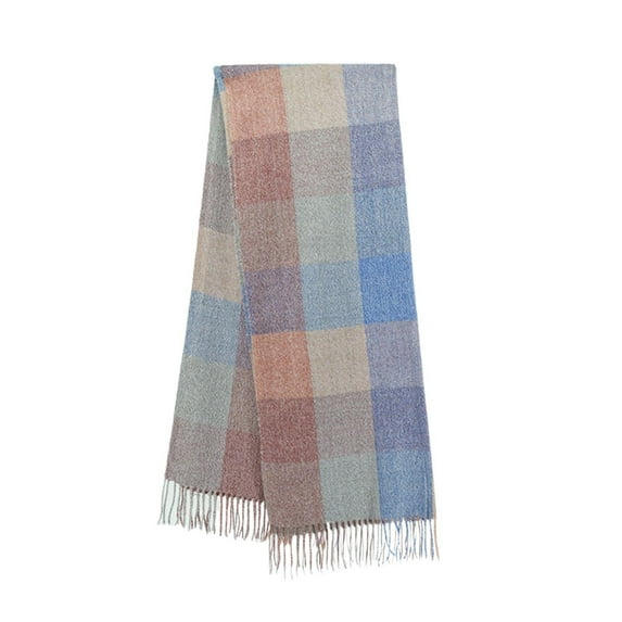Weikingp Scarf for Women, Women's Big Coloured Checked Scarf Winter Warm Wrap Scarf Elegant And Classic Design Shawl Wrap for Women And Men, Sky Blue