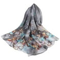 thumbnail image 1 of Weikingp Clearance! Scarf for Women, Simulation Shawl Flower 160*50Cm Women Print Soft Scarves Wrap Long Silk Scarf Scarf, Black, 1 of 4