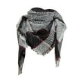 thumbnail image 1 of Weikingp Scarf for Women, Women Fall Winter Scarf Classic Tassel Plaid Scarf Warm Soft Chunky Large Blanket Wrap Shawl Scarves, White, 1 of 4