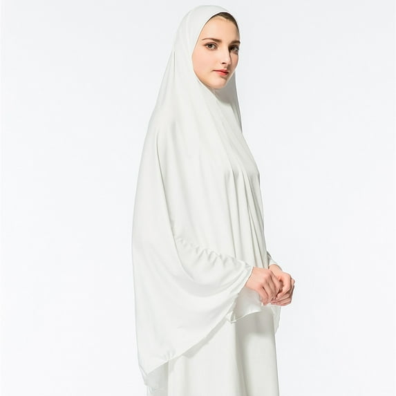 Weikingp Clearance! Scarf for Women, Women's Khimar Ready To Wear Long Hijab with Under Scarf, White